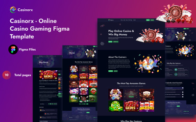 Casinorx – online kaszinó szerencsejáték Figma sablon