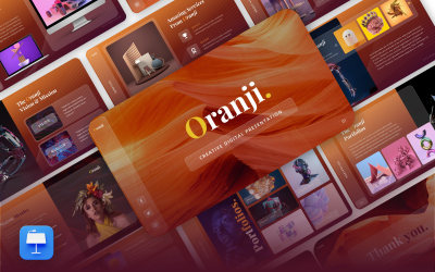 Oranji – Creative Glassmorphism Keynote Template