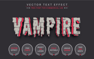 吸血鬼-可编辑的文字效果，字体样式