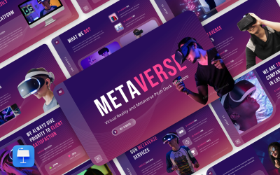 Metaverse - Glassmorphism Realtà virtuale e modello di presentazione del Pitch Deck del metaverso