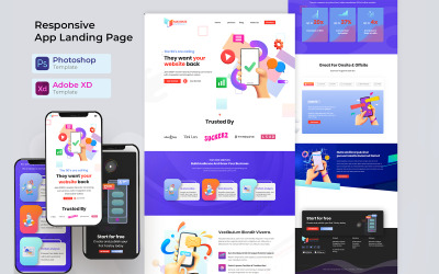 Responsive App Landing Page  Web template