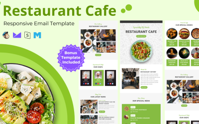 餐厅Cafe -多用途自适应电子邮件模板