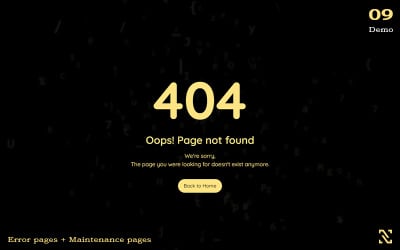 Nimbus - 404 Error pages + Maintenance pages