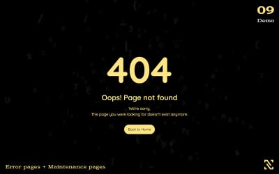 Nimbus - 404 pages d&amp;#39;erreur + pages de maintenance