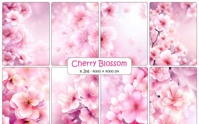 粉红樱花樱花背景和数码纸