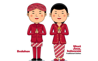 新人身着传统服饰，欢迎来到西爪哇