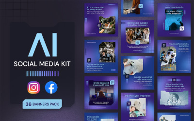 Kit de mídia social AI - Inteligência Artificial