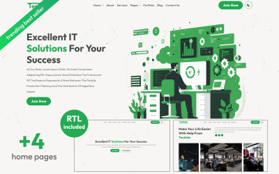 Techida - Business Services Company &amp;amp; IT Solutions Multipurpose Responsive Website Template