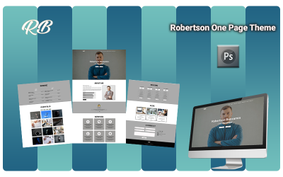 罗伯逊-一页个人资料PSD模板