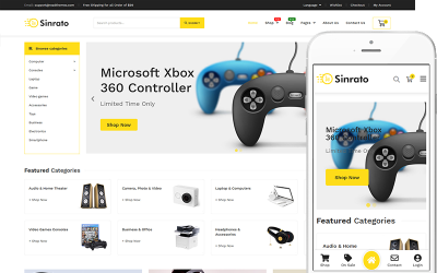 Sinrato - цифровая тема WooCommerce для магазина электроники