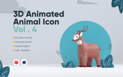 动物 Animados em 3D Vol. 4