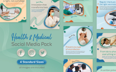 Hälsa och medicinsk sociala medier Pack
