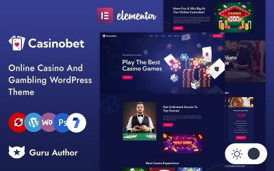 Casinobet - Onlinekasino och spelande Elementor WordPress Responsive Theme