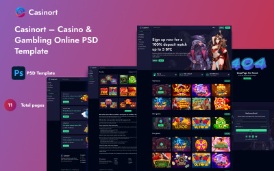 Casinort – Шаблон PSD для казино и азартных игр онлайн