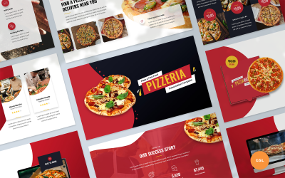 比萨和快餐演示谷歌幻灯片模板