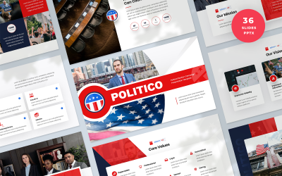 Politico - Présentation de la campagne électorale politique Modèle PowerPoint