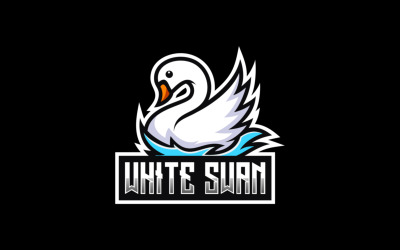 Білий лебідь E-Sport і спортивний логотип
