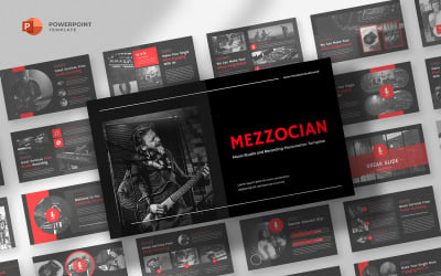 Mezzocian -音乐制作 &amp;amp; 录音棚Powerpoint模板