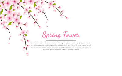 Frühlings-Sakura-Zweighintergrund, Vektorillustration. Rosa Kirschblüten