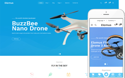 Elomus - Thème pour Drone, Thème WooCommerce pour Quadcopter Shop