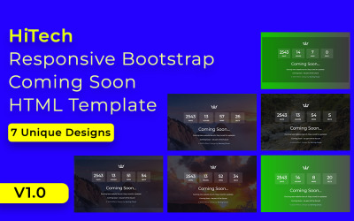 HiTech Responsive Bootstrap Незабаром HTML-шаблон