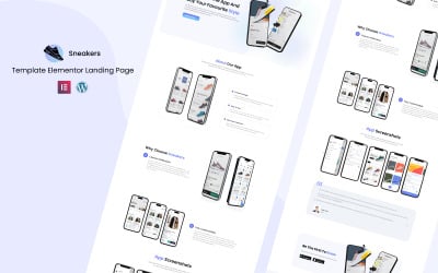 Sneakers App - App 着陆页 Elementor Landing page Template