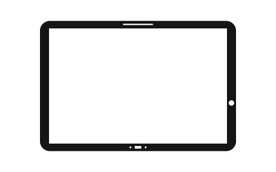 Tablet in vector on white and colored background