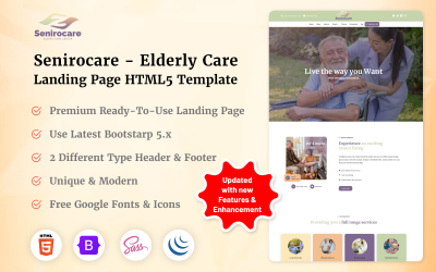 Senirocare – Landingpage für Altenpflege im HTML5-Format