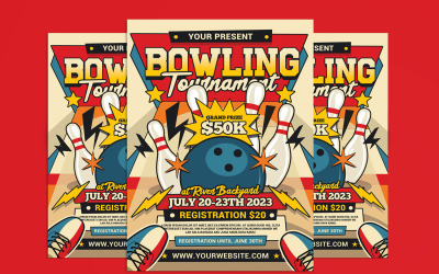 Bowling-Turnier-Sport-Flyer-Vorlage