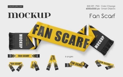 球迷Scarf Mockup PSD Template