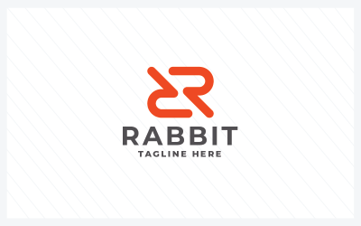 兔子字母R专业标志模板
