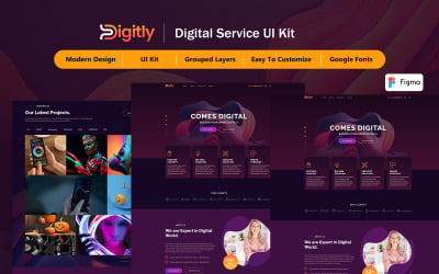 数字-数字服务机构网站Figma UI工具包