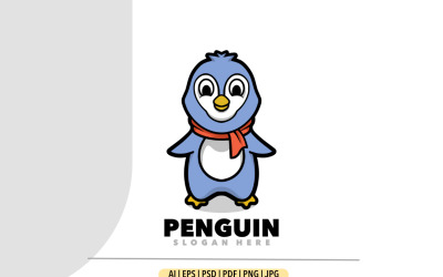 Illustration de conception de dessin animé de mascotte de pingouin
