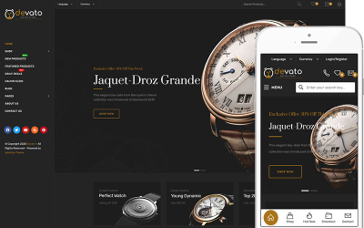 Devato - тема WordPress WooCommerce для магазину годинників