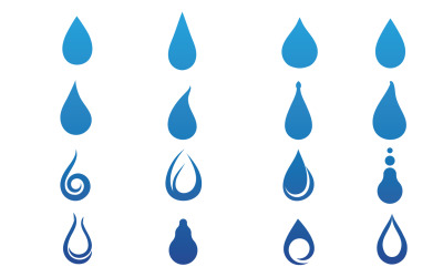 水滴蓝色液体自然图标标志元素矢量v9