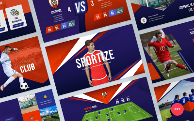 Sportize - Futbol ve Futbol Kulübü Sunumu PowerPoint sunum şablonları