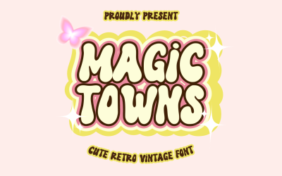 Magic Towns - Sevimli Retro Yazı Tipi