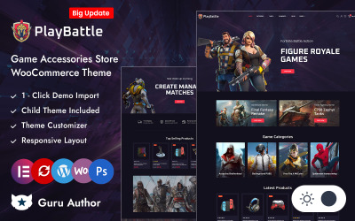 PlayBattle - Magasin d&amp;#39;accessoires de jeux vidéo et d&amp;#39;électronique Elementor Thème réactif Woocommerce