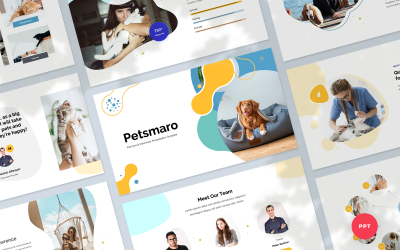 Petsmaro - Evcil Hayvan Bakımı ve Veteriner Sunumu PowerPoint Şablonu