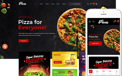 Picas - Snabbmatsrestauranger WooCommerce WordPress-tema