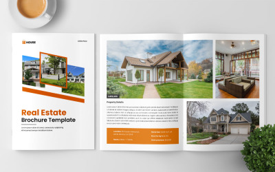 Fastighetsbroschyr mall och konstruktion business broschyr layout design