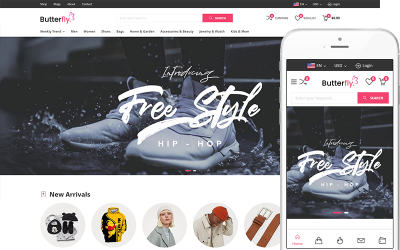 Butterfly - Modekläder Online WooCommerce WordPress-tema