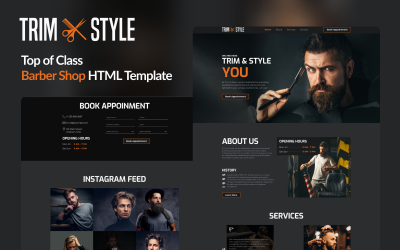 TrimStyle: Elevate Your Grooming 业务 with the Ultimate Barber Shop and Hair Salon HTML Template