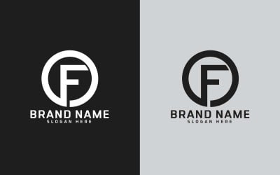 Brand F letter Circle Shape Logo Design - Identità del marchio