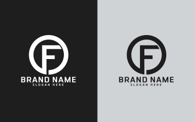 Značka F písmeno Circle Shape Logo Design - Identita značky