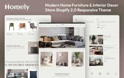 Homely - Moderner Laden für Wohnmöbel und Inneneinrichtung. Mehrzweck-Shopify 2.0 Responsive Theme