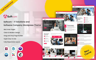 Softcom - IT Solutions and software 公司 Wordpress Theme