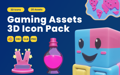 Pack d&amp;#39;icônes 3D d&amp;#39;actifs de jeu Vol 2