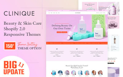 Clinique - Beauty Cosmetics &amp;amp; Skincare Multipurpose Shopify 2.0 Responsive Theme