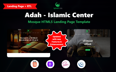 Adah - Islamic Center &amp;amp; Mosque HTML5 målsidamall